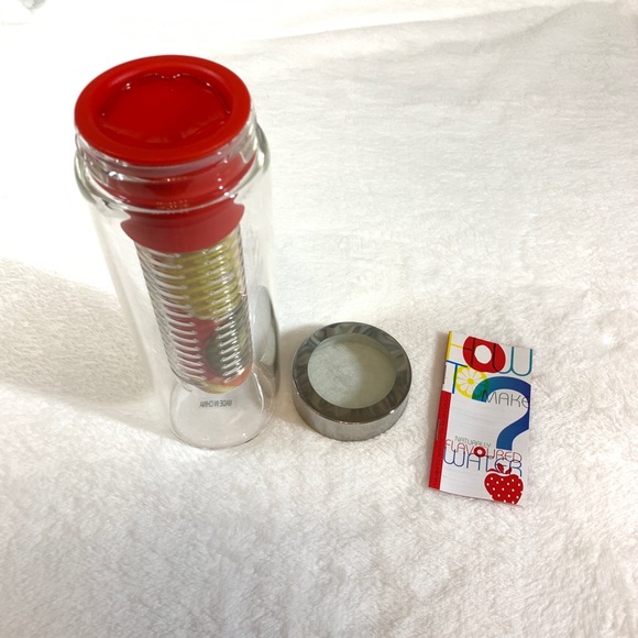 NIB Asobu Glass Water Bottle With Fruit Infuser Exercise Fitness Healthy - Picture 7 of 12